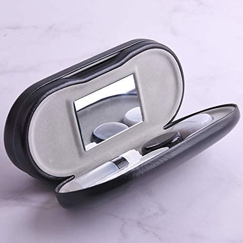 Migavan Eyeglasses Case,Contact Lens Case,2 in 1 Multi-Function Double Interlayer Eye Glasses Box Case with Contact Lens Case Bottle Accessories Kit for Men Women