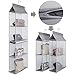 Aoolife Hanging Purse Handbag Organizer,Clear Hanging Shelf Bag Collection Storage Holder-Dust-Proof Closet Wardrobe Hatstand Space Saver,4 Shelf（Grey）