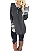 Phoenix Womens Long Sleeve Scoop Neck Blouse Geometric Print Henley Tee Shirt, Large