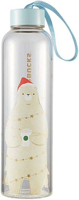 Amazon 海外 Starbucks Polar Bear Glass Water Bottle 533ml スターバックスホリデー19 ポーラベアー グラスタンブラー 韓国スタバ スタバクリスマス 海外直送品 弁当箱 水筒 オンライン通販