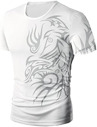 HongXander Men Summer Fashion Printing Men's Short-sleeved T-shirt (L3, White)