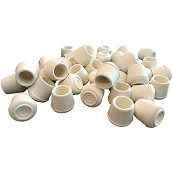 Shepherd Hardware 8756E Leg Tips 1-1/8-Inch Inside Diameter Rubber Chair Leg Caps, 24 Pack, White