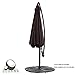 COBANA 10' Cantilever Freestanding Patio Umbrella Hanging Outdoor Umbrella with Crank and Base, 250g/sqm Polyester, Coffee