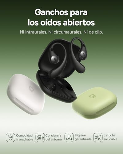 Eli Sport2 Auriculares Open Ear, Auriculares Deportivos de Conducción Aérea con Curva de Confort en S, 45H de Reproducción, SuperBass 2.0, IPX7, Bluetooth 6.0, Llamadas Claras con 4 Mic AI
