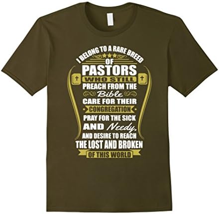 Men's I Belong To A Rare Breed Of Pastors T shirt  XL Olive