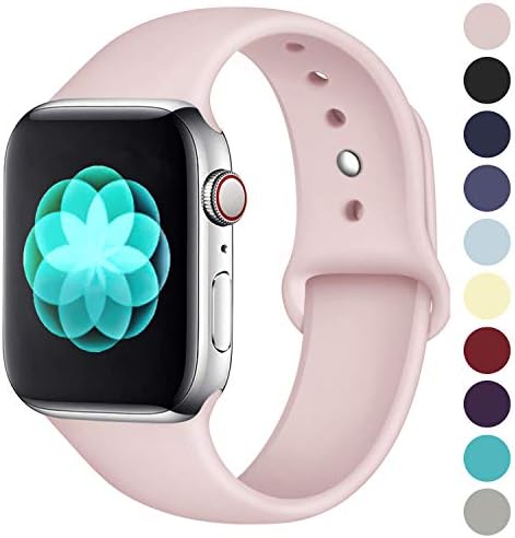 ilopee Band Compatible with Apple Watch 40mm 44mm 38mm 42mm, Waterproof Durable Silicone Sport Strap for iWatch Series 5 4 3 2 1 for Women/Men, S/M M/L