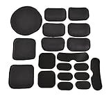 JADEDRAGON Universal Tactical Airsoft Helmet Accessories Cs Helmet EVA Pads 19pcs Set for Fast/ACH/MICH/Motorcycle Helmet(Black)