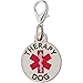 K9King Therapy Dog Tag Small Breed Double Sided with Glitter Filled Red Medical Symbol. Attach to Collar Harness Vest
