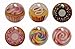 3D Semi-circular Cupcakes Cup Cake Muffins Sprinkled Donuts Lollipop Style 6 Pieces Home Button Stickers for iPhone 5 4/4s 3GS 3G, iPad 2, iPad Mini, iTouch