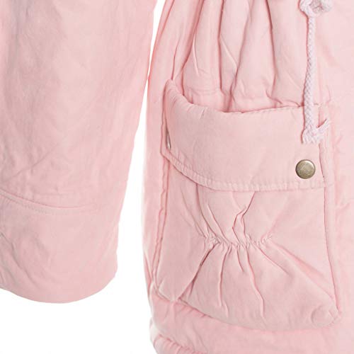 NRUTUP Womens Warm Long Coat Collar Hooded Jacket Slim Winter Parka Outwear Overcoat Blouse Top(Pink,S) - Thumbnail 6