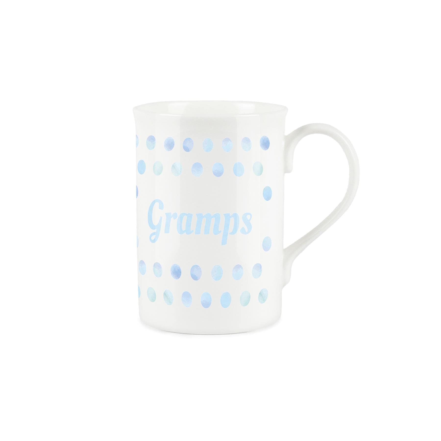 Purely Home Aqua Polka Dots Spots Gramps Mug - Fine Bone China Gift/Present Mug for Gramps