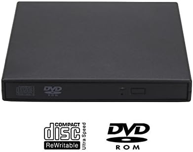 Juanery Upgraded External CD Drive,Protable USB 2.0 External CD-RW Drive DVD-R Combo Burner Writer Player For Windows 2000/XP/Vista/Win 7/Win 8/Win 10,Ultra Notebook PC Desktop Computer (Blac