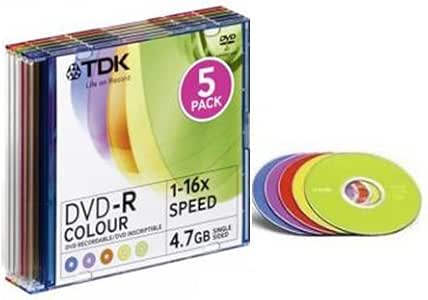TDK T19825 DVD grabable - DVD-R caja 5 unidades: Amazon.es: Informática