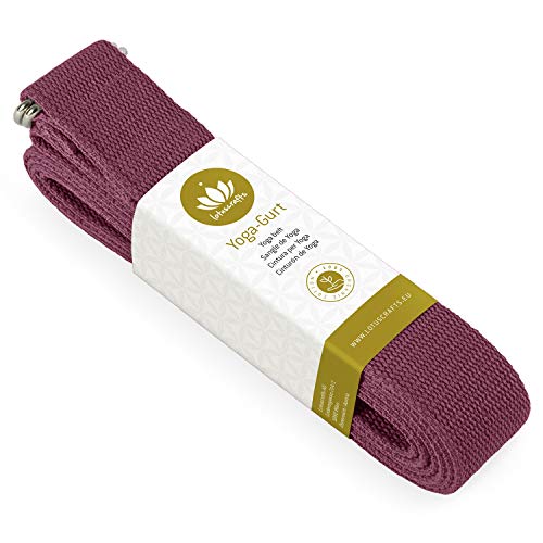 Lotuscrafts Yoga Strap for Stretching and Excercise – 100% Organic Cotton – Yoga Belt Strap with Adjustable D-Ring Buckle – Yoga Band – Yoga Stretching Strap for Flexibility and Physical Therapy 8 FT