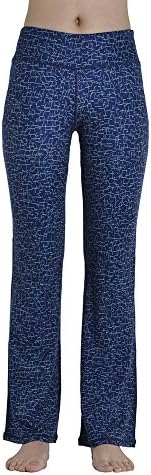 Women's High Waist Yoga Pants with Pockets Tummy Control Stretchy Sports Workout Running Fitness Wide Leg Pants