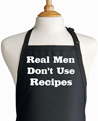 CoolAprons Real Men Don't Use Recipes Black Grilling Apron ...