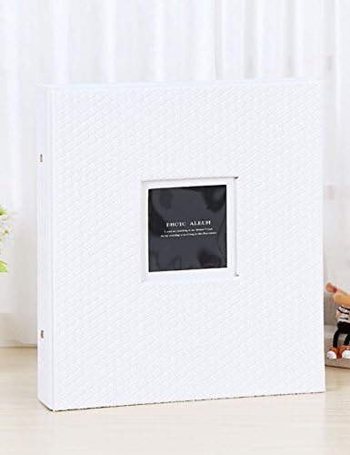 SESO UK- Retro Photo Album, PU Anniversary Album, Wedding Album, Memo Album, For 300 Photos (27.5x29.8x5.8cm) ( Color : White )