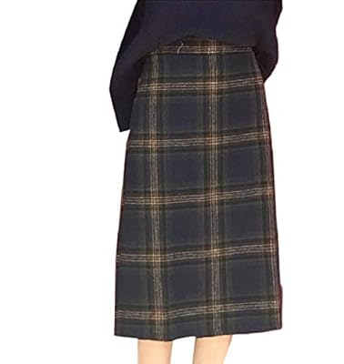 Whitive Womens A-line High Waisted Plus Size Winter Plaid Vintage Skirt