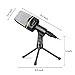 Excelvan Condenser Microphone Black SF-920 3.5mm Desktop Microphone with Volume Control and Tripod Stand Broadcasting Recording Podcasting Studio Mic for Mobile Phones, Laptops, Desktop （Black）