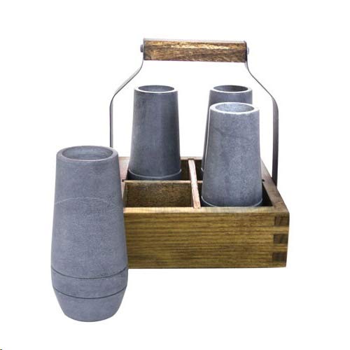 SPARQ Home Vodka Shooter Set with Ash Caddy (4 Shooters)