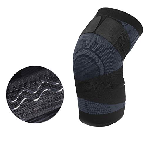 MIS1950s Knee Brace Support Compression Sleeves, 1 Pair FDA Registered Wraps Pads for ACL, Running, Pain Relief, Injury Recovery, Basketball (Black, M)