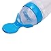 3 Ounce Feeding Bottle, Homure Silicone Squeeze Baby Food Dispensing Spoon for Infant Newborn Toddler Food Supplement, Blue
