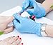The Basic Medical Nitrile Gloves Medical Grade, Powder Free, Latex Rubber Free, Disposable, Non Sterile, Food Safe, Textured, Blue Color, Convenient Dispenser Pack of 100, Size Medium