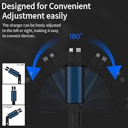 Retractable Car Charger, 60W 4 in 1 Fast Charging
