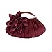 BMC Burgundy Floral Embellished Sheer Chiffon Exterior Kissing Lock Clasp Resin Handle Framed Party Clutch - Evening Out Collection