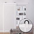 HOMCOM B81-002WT Sliding Barn Door Hardware Kit, 6', White