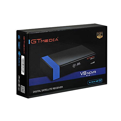 GTMEDIA V8 NOVA Blue Full HD 1080P DVB-S2 FTA Digital Satellite Receiver Support H.265, PowerVu, Biss Key, Built-in WiFi