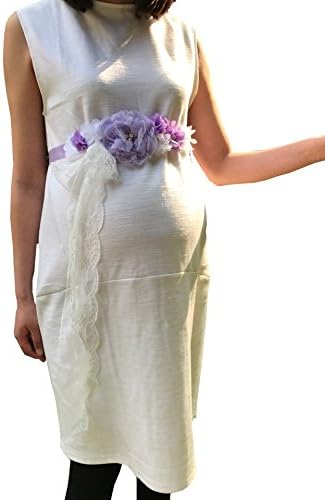 Lace maternity sash wedding sashes romantic flowers sashes p31 (Light purple)