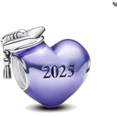 PHCLASY 2026 Graduation Pink Cap Charms Owls Compatible for Bracelets Heart Charm Jewellery Present for Women