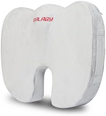 Salagy Coccyx Orthopedic Memory Foam Office Chair and Car Seat Cushion For Back Pain, Tailbone, and Sciatica Pain Relief for Home, Office and Car (Grey)
