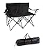 Trademark Innovations Loveseat Style Double Camp Chair with Steel Frame, Black