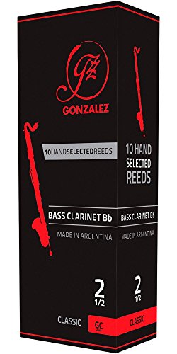 Gonzalez Classic Bass Clarinet Reeds Box of 5 Strength 2.5