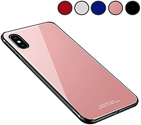 Chengming Compatible with iPhone7/8 Plus Tempered Glass Case,Toughened Glass Back Cover + TPU Frame Hybrid Case Slim…