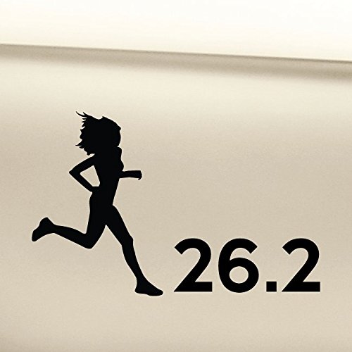 26.2 Marathon Female Runner Vinyl Decal Laptop Car Truck Bumper Window Sticker - Black