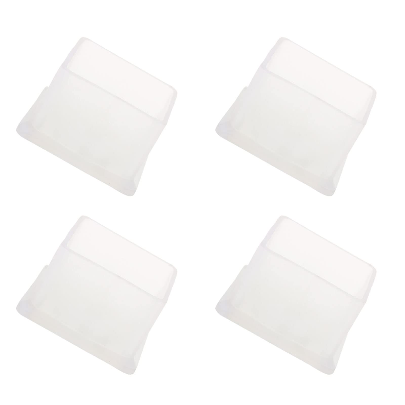 METALLIXITY Chair Leg End Cover (25mm x 25mm) 4Pcs, Square PVC Furniture Feet Caps Floor Protector - for Sofa Table Patio Chairs, Clear
