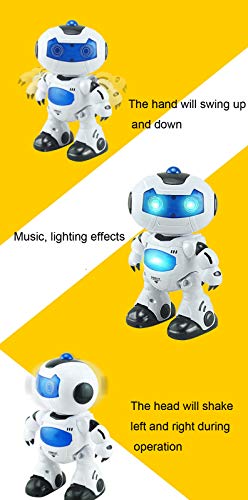 Insaneness Xmas Children Toys RC Music & Light Remote Control Robot Toy Intelligent Walking Space Robot Toy (White) - Thumbnail 4