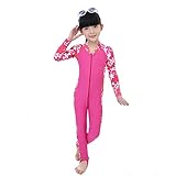 BIKMAN UPF 50+ Long Sleeve Sunsuit Girls Sun Protection One Piece Swimsuit (12-14)