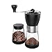 Manual Coffee Mill Grinder with Ceramic Burrs, Two Clear Glass Jars 5.5 oz each, Stainless Steel Handle,Suitable for Camping and Home Use [Newly Upgraded]
