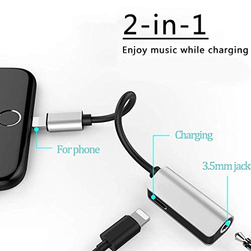image for Pilloit Headphones Adapter Car Charger for iPhoneX Adapter Aux Headpho