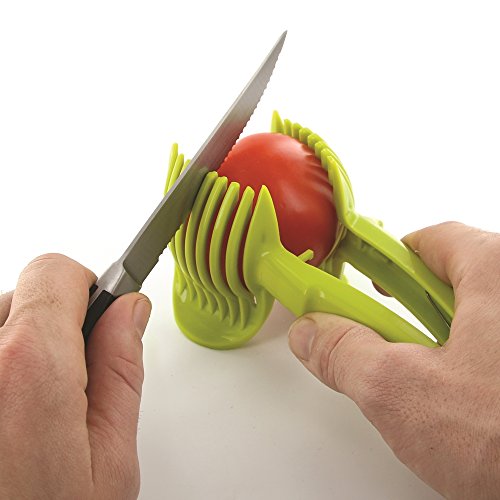 EASY MAKE - Tomato Slicer, Fruit & Vegetable Cutter and Egg Slicer - Multifunctional - Ideal for Round Slicer (Grey)