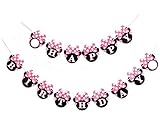 Kristin Paradise Happy Birthday Banner, Minnie Mouse Style Party Decorations, Premium Quality Birthday Banner, Minnie Mouse Party Supplies