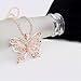 SPHTOEO Fashion Women Girls Rose Gold Opal Butterfly Pendant Necklace Sweater Chain