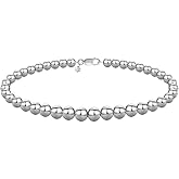 Savlano 925 Sterling Silver Handmade Bead Ball Strand Chain Bracelet For Women - Made in Italy Comes With a Gift Box