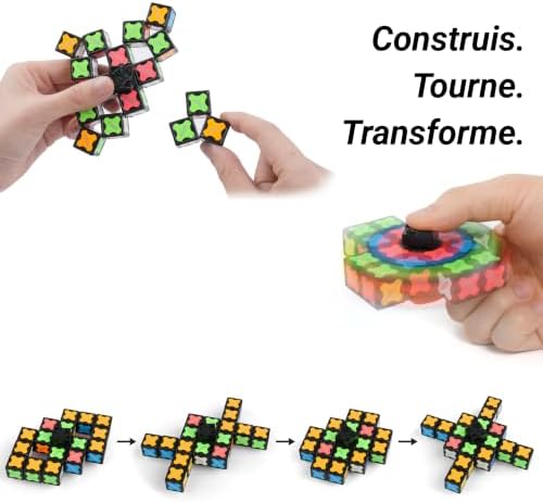 Magnet Fidget Spinner Glow - 16 Blocs, Jouet 3 en 1: Fidget Spinner Transformable, Infinity Cube, Puzzle Cube 2x2, Glow, STEM Magnet Tiles Cadeau d'anniversaire pour Enfant/garçon/Fille/Adulte