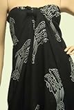 Etched Dolphin Design Beach Wrap Pareo in Blakc and White