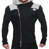 EU Men's Fitness Gym Workout Active Muscle Bodybuilding Zip Jackets Hoodie